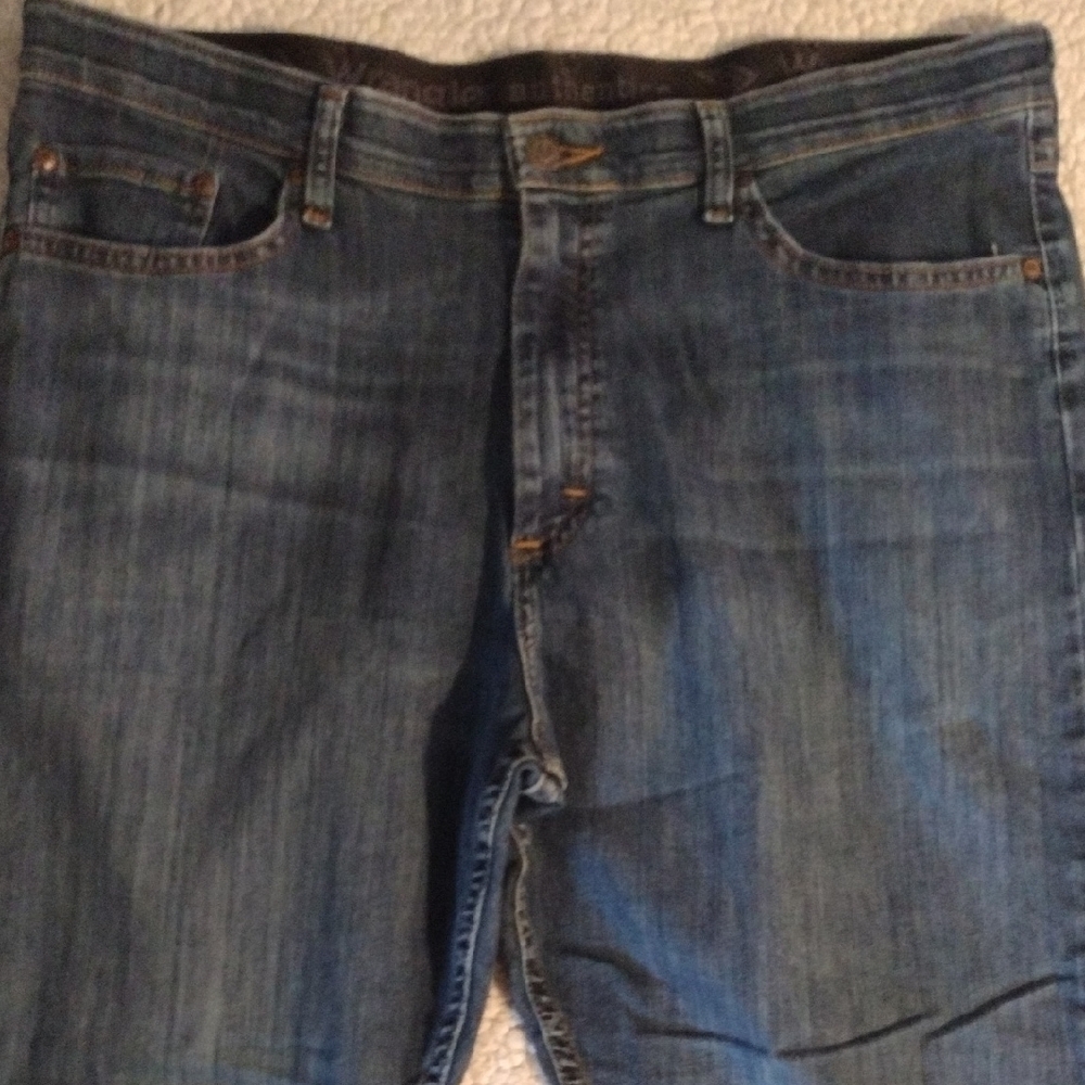 Wrangler Authentics 36x28 Jeans Blue Relaxed Baggy Loose Indigo Faded - Picture 2 of 8